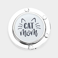 Cat Mom Folding Table Purse Bag Hook Hanger