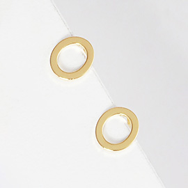 -O- Gold Dipped Metal Monogram Stud Earrings