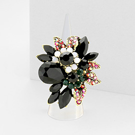 Floral Multi Stone Stretch Ring