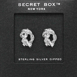 SECRET BOX_Sterling Silver Dipped Abstract Metal Stud Earrings