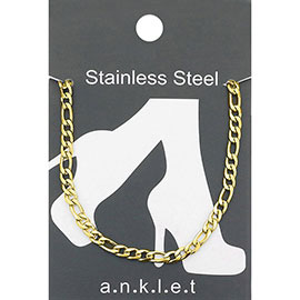 Stainless Steel Figaro Chain Anklet