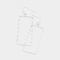 Brass Metal Open Rectangle Dangle Earrings