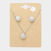 CZ Round Pendant Necklace