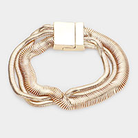 Triple Layered Snake Chain Magnetic Bracelet