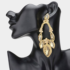 Oversized Marquise Stone Accented Evening Earrings