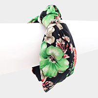 Flower Print Burnout Knot Headband