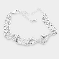 SEXY Rhinestone Embellished Message Bracelet