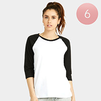 6PCS - Ladies Raglan T-Shirts