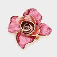 Colored Metal Flower Magnetic Brooch