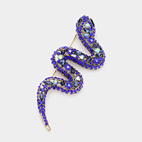 Multi Stone Snake Pin Brooch