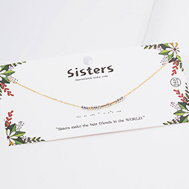 SISTERS Message Morse Code Pendant Necklace