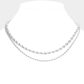 Double Layered Metal Chain Necklace