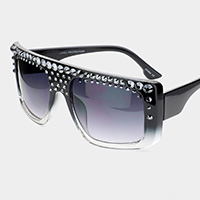 Crystal Embellished Detail Sunglasses