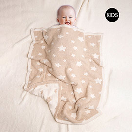 Reversible Star Patterned Kids Throw Blanket