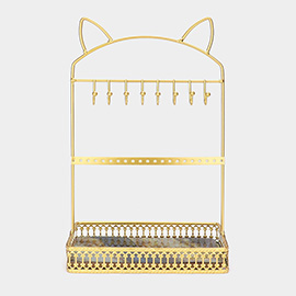 Metal Cat Shaped Jewelry Display Stand