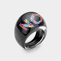 NO Printed Lucite Message Ring