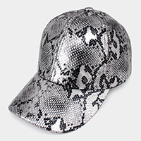 Snake Skin Patterned Baseball Cap