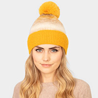 Tie Dye Fleece Pom Pom Beanie Hat