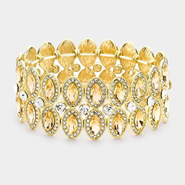 Marquise Stone Accented Stretch Evening Bracelet