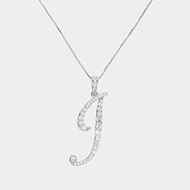 -I- CZ Monogram Pendant Necklace