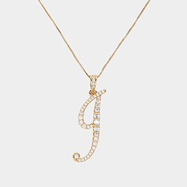 -J- CZ Monogram Pendant Necklace