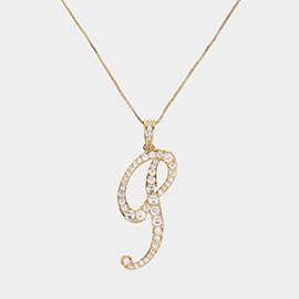 -P- CZ Monogram Pendant Necklace