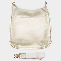 Solid Faux Leather Crossbody Bag