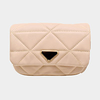 Faux Leather Rectangle Clutch / Shoulder / Crossbody Bag