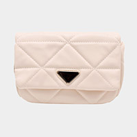 Faux Leather Rectangle Clutch / Shoulder / Crossbody Bag