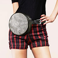 Bling Round Fanny Pack / Belt / Crossbody Bag