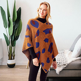 Leopard Patterned Soft Poncho