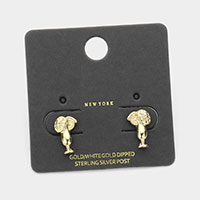 Gold Dipped Metal Cocktail Stud Earrings