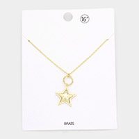 Brass Metal Star Pendant Necklace