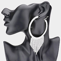 Rhinestone Fringe Evening Earrings