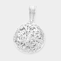 Floral Cut Out Metal Magnetic Pendant