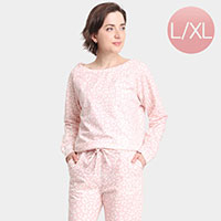 Leopard Patterned Boat Neck Loungewear Sweatshirts Top