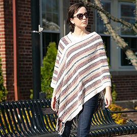 Stripe Patterned Poncho