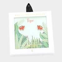 Secret Box _ Enamel Metal Tiger Stud Earrings