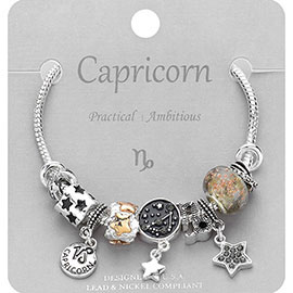 Capricorn Zodiac Sign Constellation Multi Bead Charm Bracelet