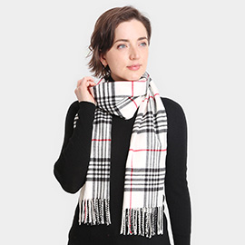 Plaid Check Patterned Oblong Scarf