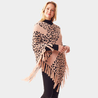 Leopard Patterned Poncho