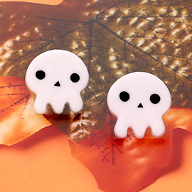 Polymer Clay Skull Stud Earrings