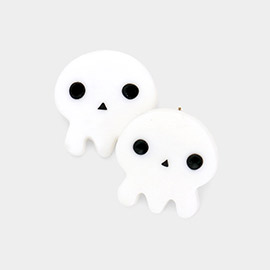 Polymer Clay Skull Stud Earrings