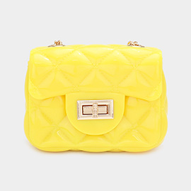 Quilted Jelly Mini Micro Crossbody Bag