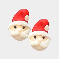 Santa Claus Polymer Clay Stud Earrings