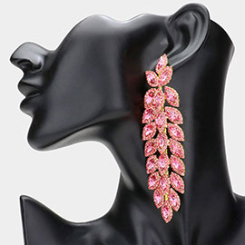 Oversized Crystal Rhinestone Marquise Evening Earrings