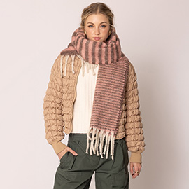 Striped Cozy Oblong Scarf