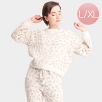 Leopard Patterned Soft Loungewear Sweater Top