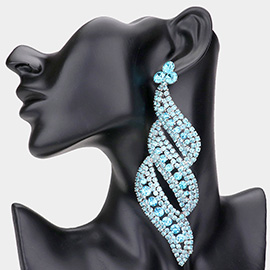 Oversized Pave Crystal Rhinestone Evening Earrings