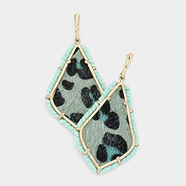 Leopard Patterned Petal Dangle Earrings